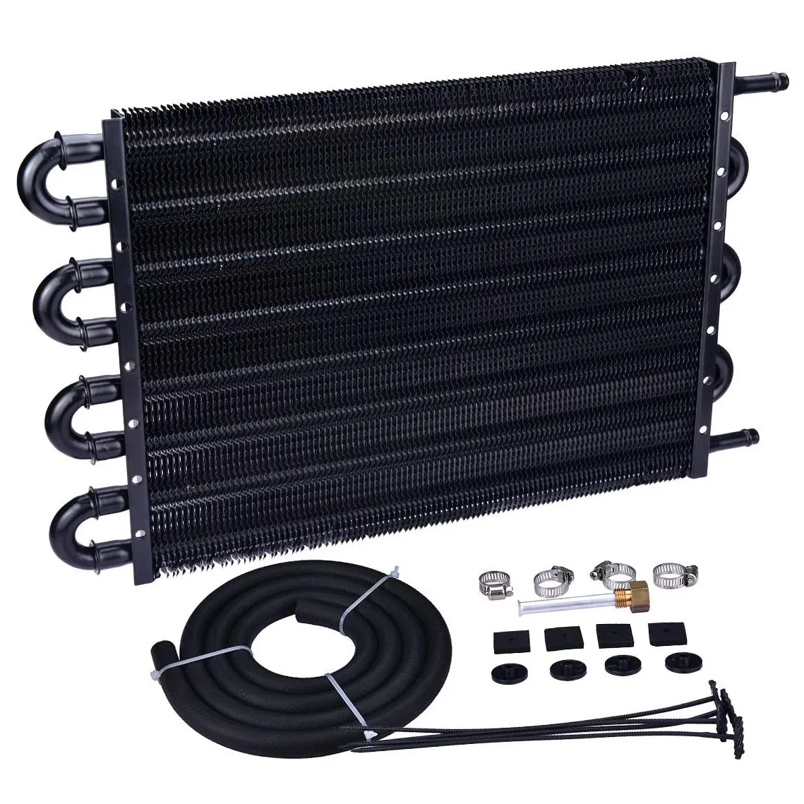 

Car Condenser 8 Pass Tube and Fin Transmission Cooler Air Conditioning Tube Belt Condenser Universal 5/16Inch Oil Cooler