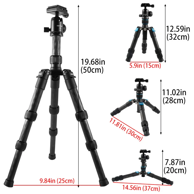Настольный мини-штатив BEXIN MS28C для камеры DSLR легкий дорожный Трипод с шариковой