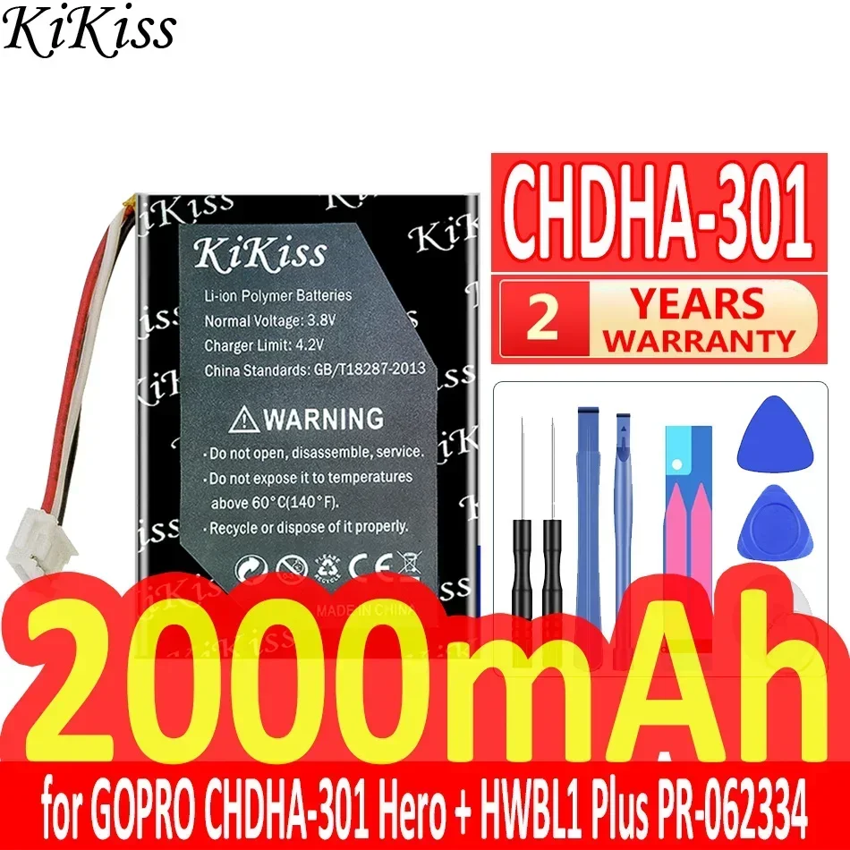 Аккумулятор KiKiss 2000 мАч CHDHA301 для GOPRO CHDHA-301 Hero + HWBL1 Plus HWBL 1 PR- 062334