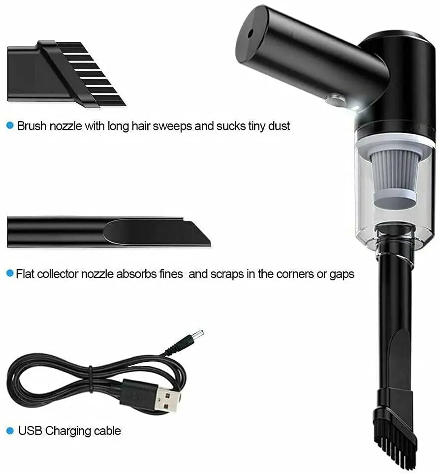 Portable Wet and Dry Car Vacuum Cleaner For Home Appliance 120W Power 6000pa Suction Mini Handheld Wireless Cleaning Appliances images - 6