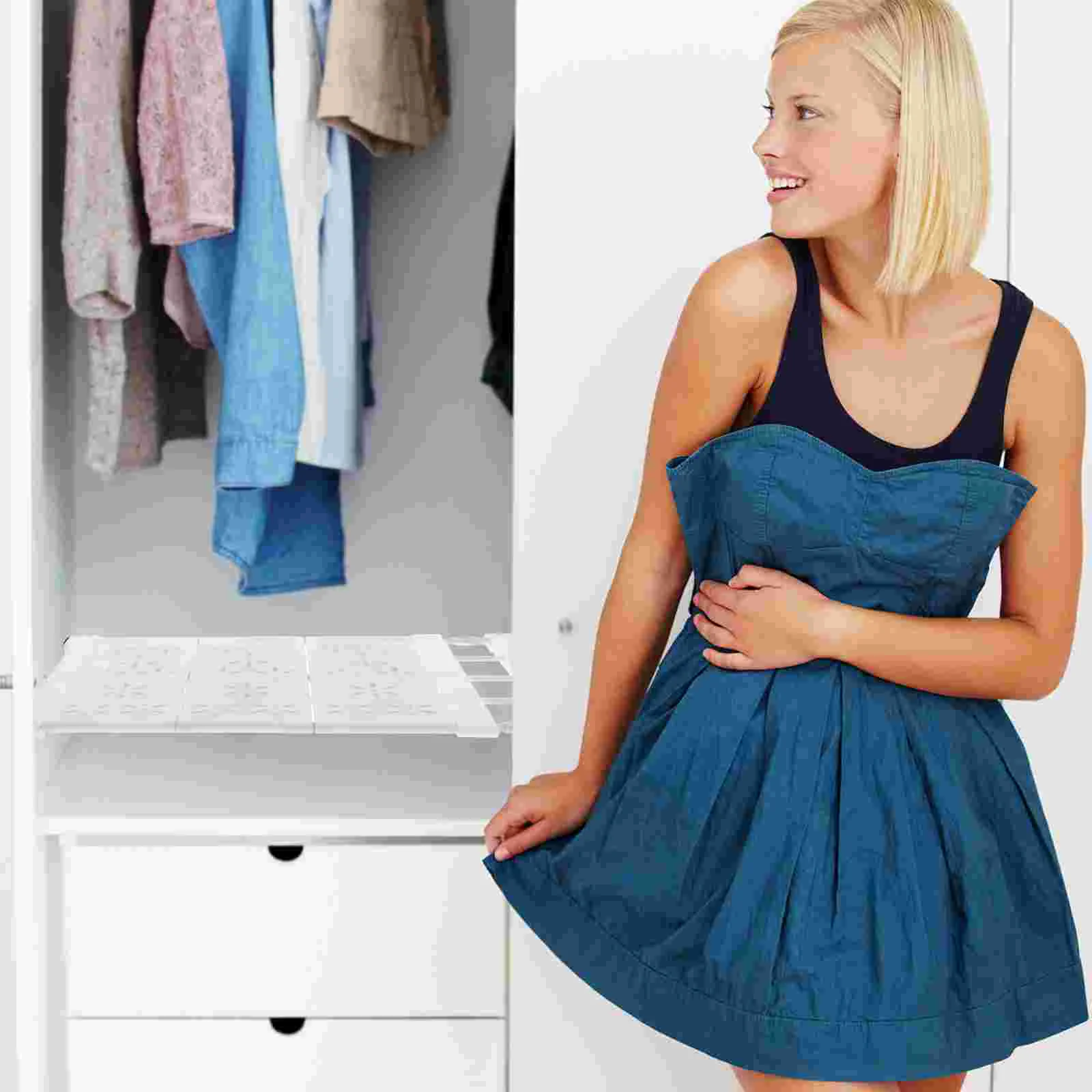 

Closet Shelf Divider Adjustable Tension Compartment Organizer Storage Expandable Plastic