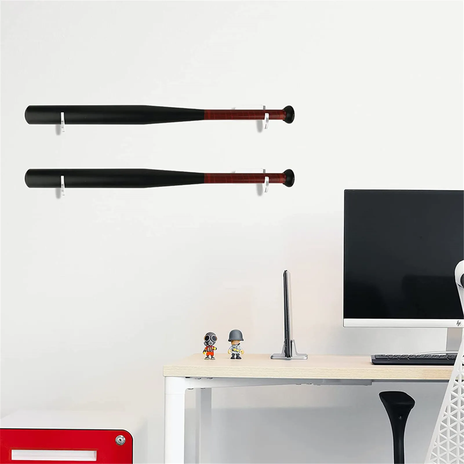 

2 Pieces Baseball Bat Rack Wall Mount Acrylic Baseball Bat Display Holder Sturdy Storage Rack For Softball Bats Horizontal