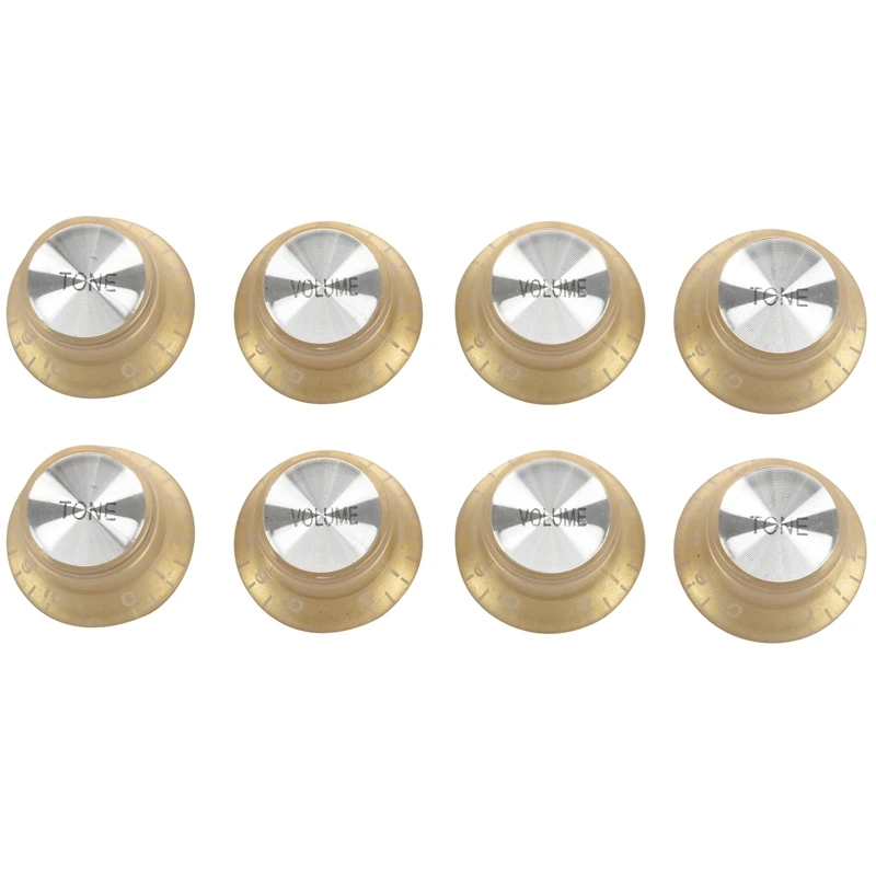 

8X Set Gold Top Hat Knob For Gibson For Les Paul Gold Foil Button