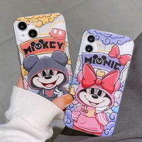 disney cute cartoon mickey and minnie clear silicon couple phone case for iphone 7 8plus xr xs xsmax 11 1213 pro max phone case