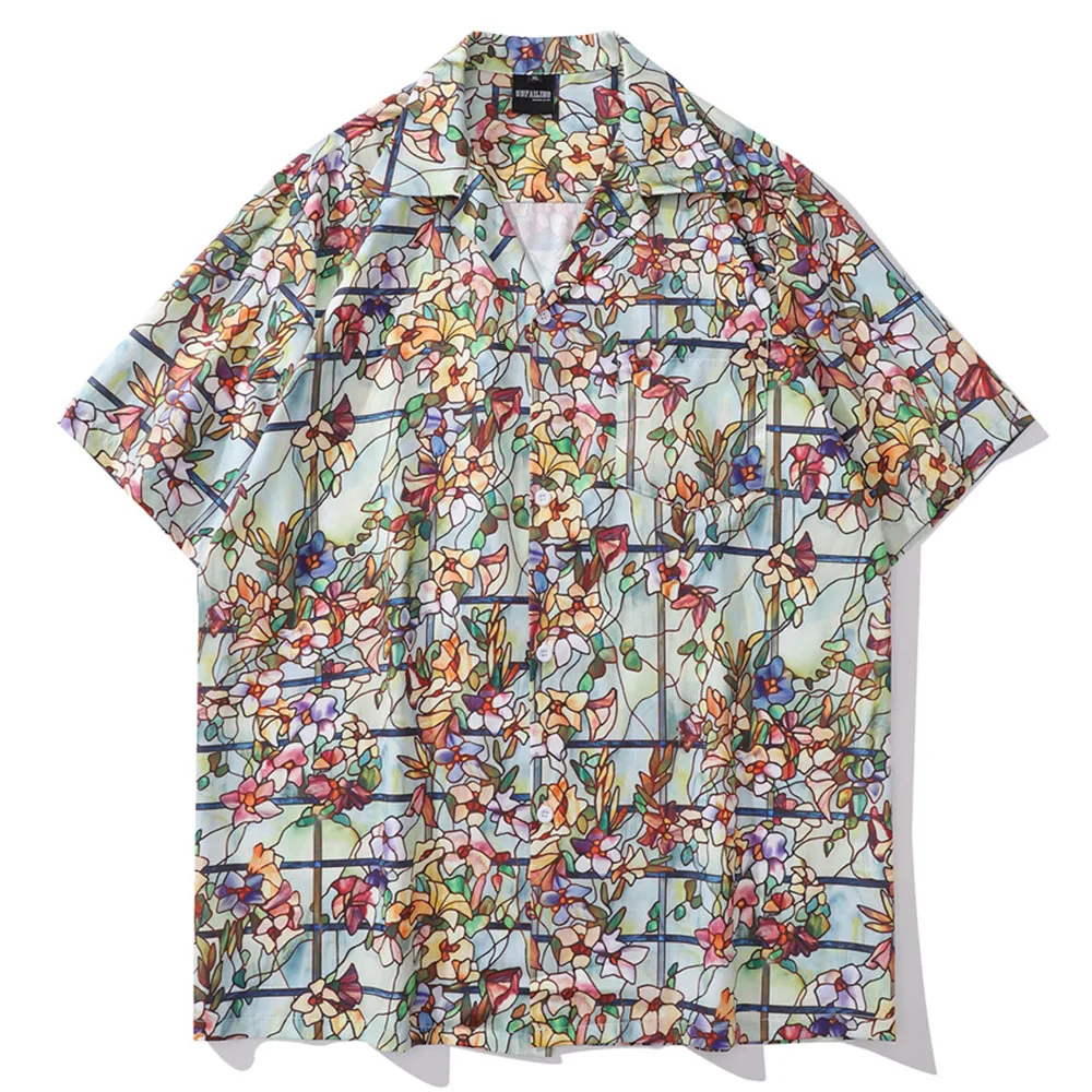 Мужская рубашка Dark Icon с цветочным принтом