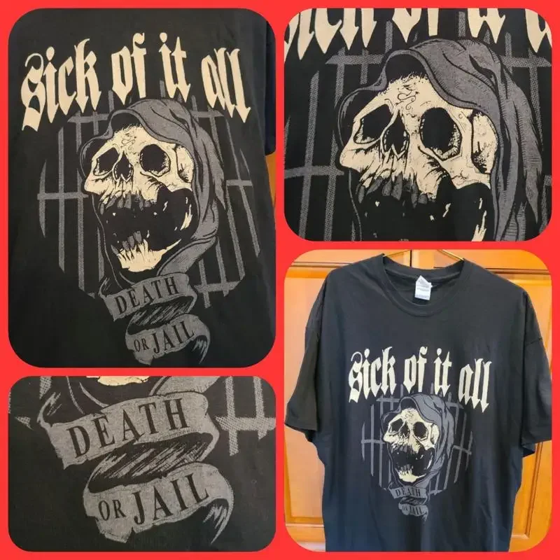 Фото Футболка Sick Of It All NYHC Death Or Jail Band, хардкор-панк, Agnostic Front, 2XL №1