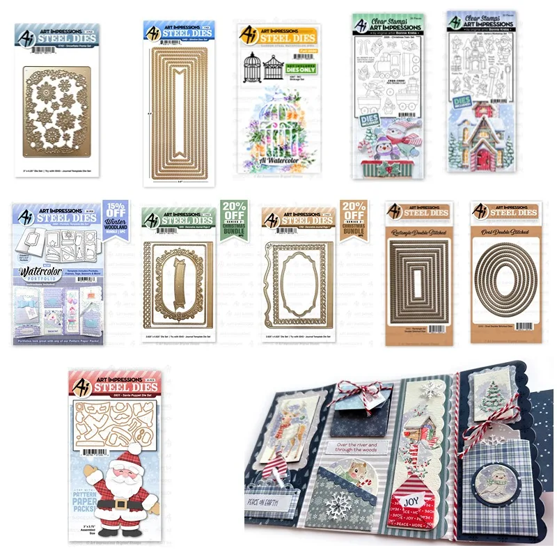 Силиконовый Санта-Марионетка Рождественский тонкий узор металлические штампы