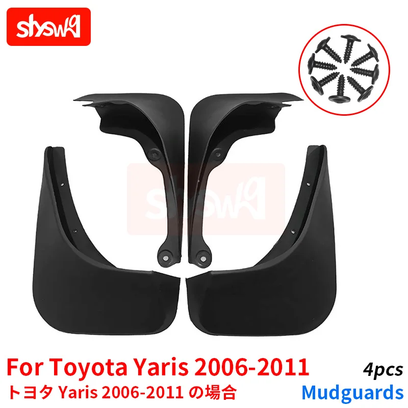 

Модифицированные передние и задние колеса для Toyota Yaris 2006-2011, черные щитки от грязи, брызговики, Внешние 4 шт.