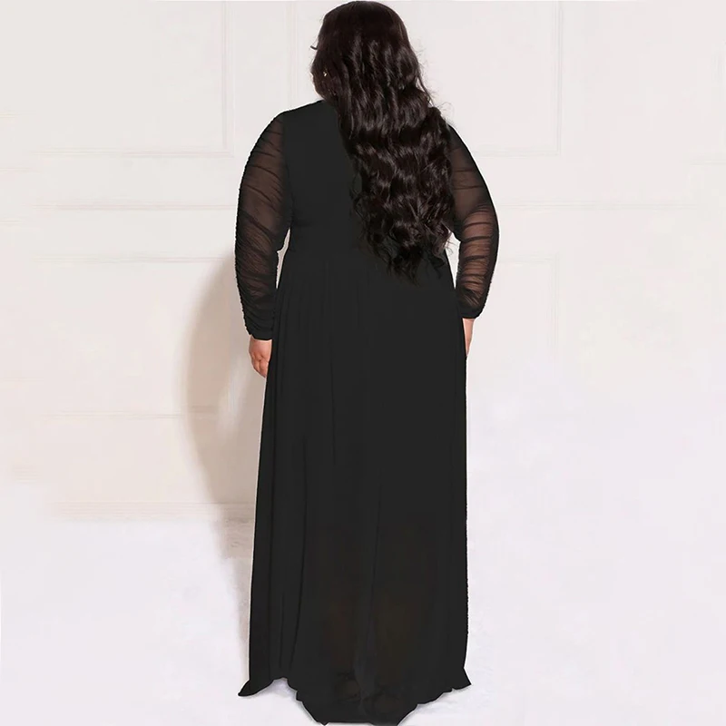 Spring Autumn New Plus Size Solid Color Sexy Pantskirt Suit Women Patchwork Long Sleeve Fashion Lady Clothes Patchwork Jumpsuits