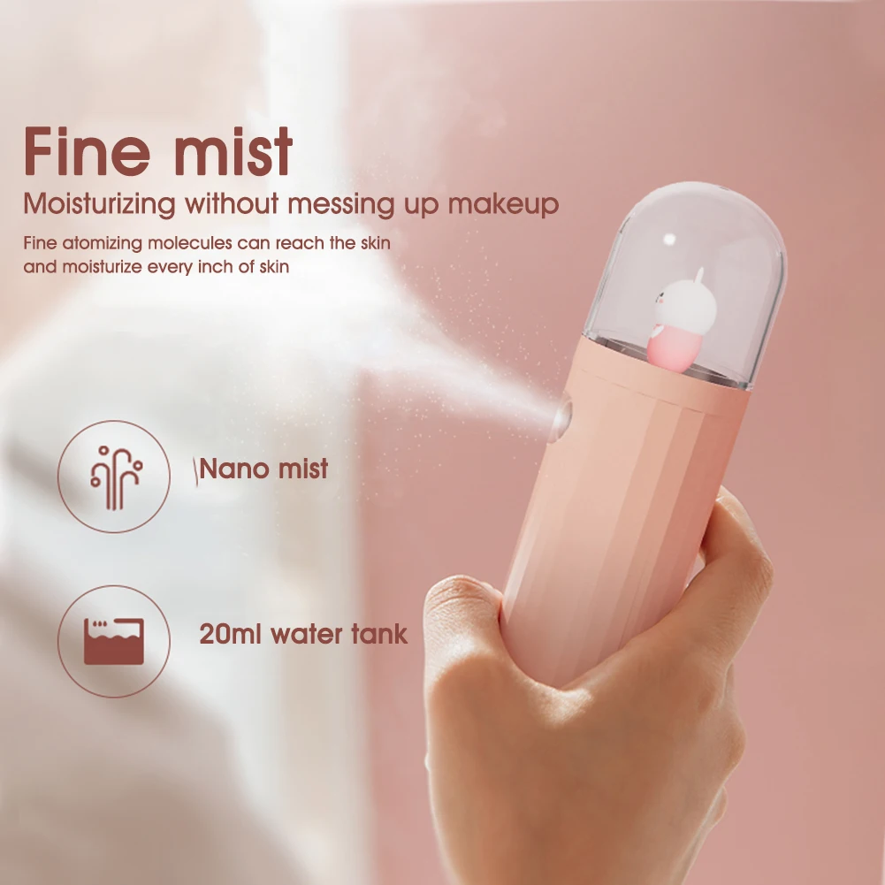 

Cute Cartoon Humidifier Portable Nano Spray Face Cool Mist Sprayer Hydrate Hand-held Facial Mister Aromatherapy Diffuser