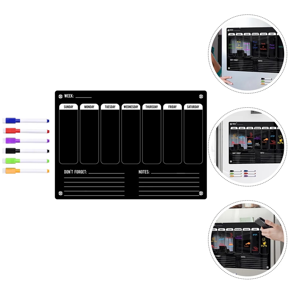 

Refrigerator Office Board Weekly Fridge Dry Erase Magnetic Planner Display Acrylic Small Boards