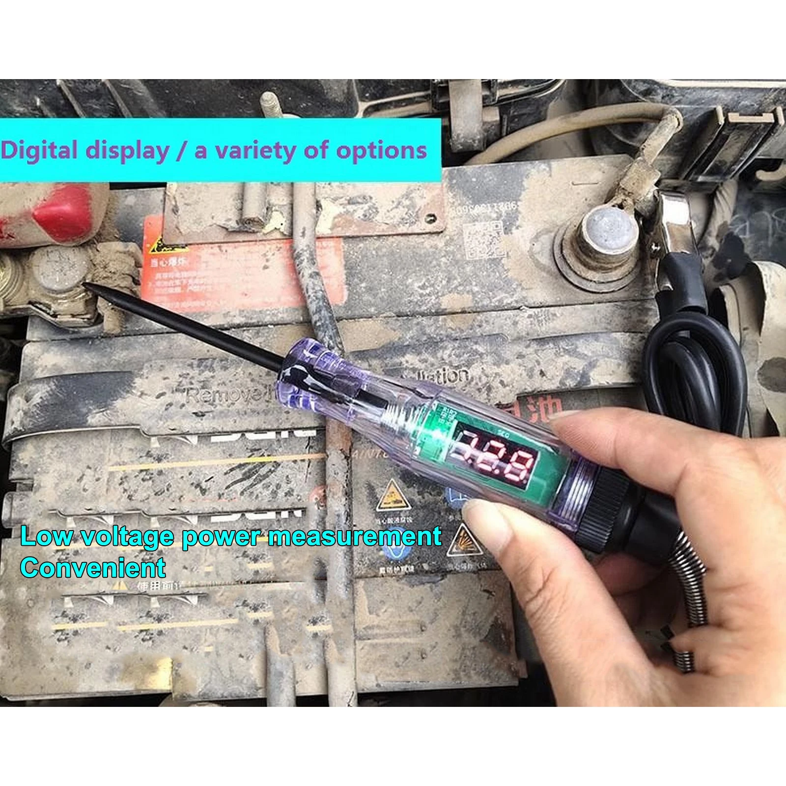 

Auto 6V 12V 24V DC Car Voltage Circuit Tester Long Probe Pen Automobile Repair