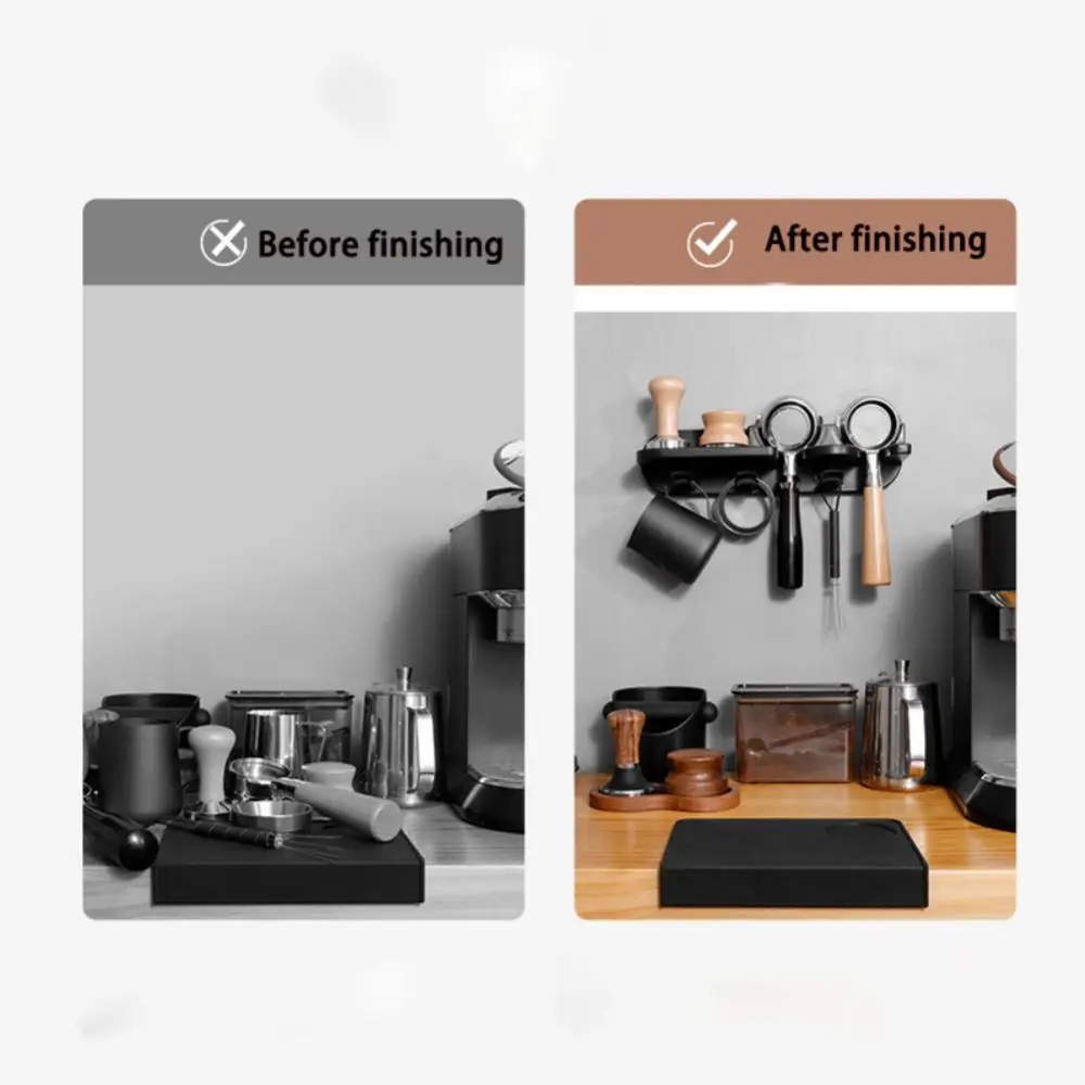 

51/54/58mm Wall Mount Coffee Set Storage Rack Puching Free Espresso Coffee Portafilters Holder Coffeeware Organizer Accessories