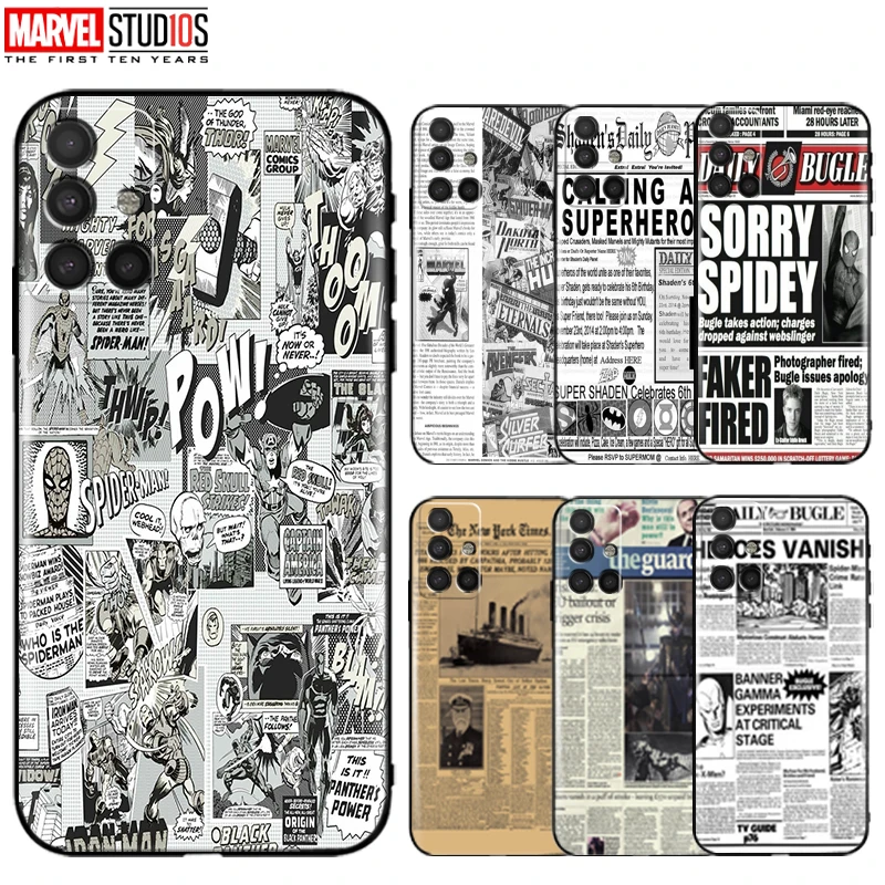 

Marvel Nostalgic Newspaper Phone Case For Samsung Galaxy M51 Coque Funda Black Silicone Cover