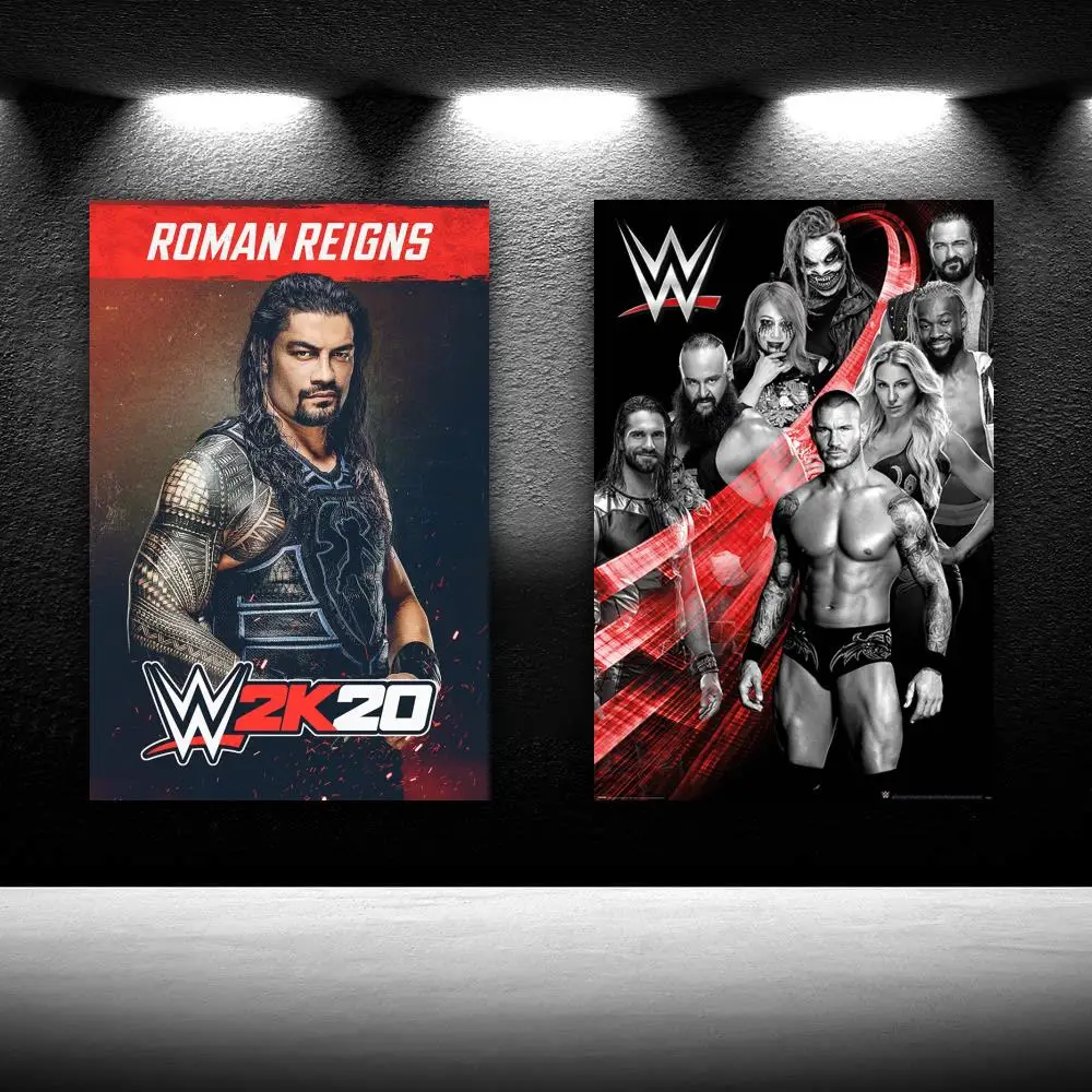 

WWE 2K20 Poster Premium Unframed Version Merchandise Decorative HD Painting Canvas Print Wall Art Living Room Posters Bedroom
