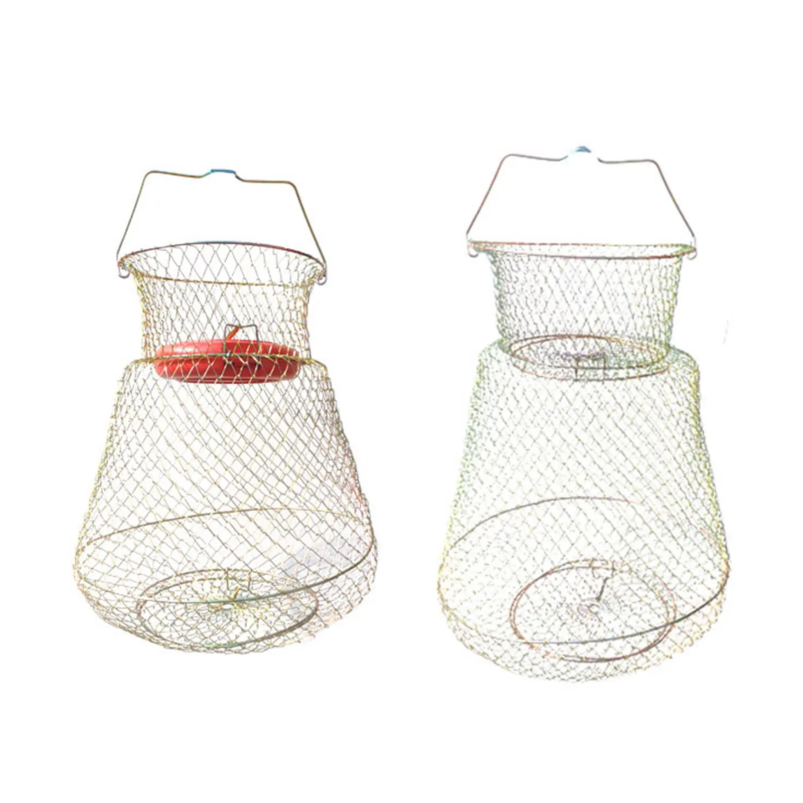2pcs Iron Wire Easy Use Fish Basket Crab Outdoor Portable Professional Durable Fishing Accessories Storage Squid Collapsible |