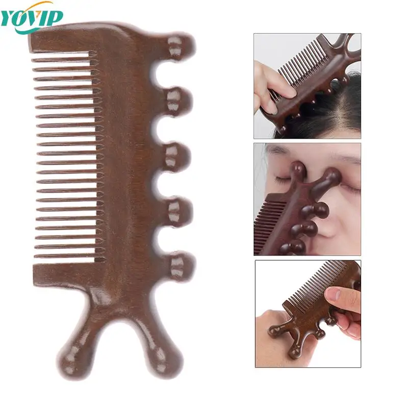 

2 In1/3 In1 Head Meridian Massage Comb Sandalwood Wide Tooth Comb Acupuncture Therapy Blood Circulation Anti-static Smooth Hair