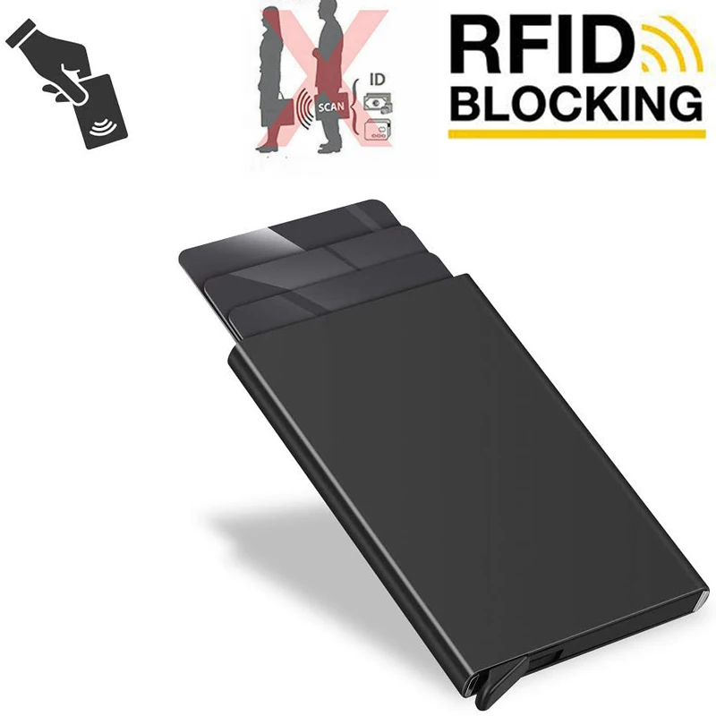 

Тонкий кошелек-кредитница из нержавеющей стали с защитой от RFID