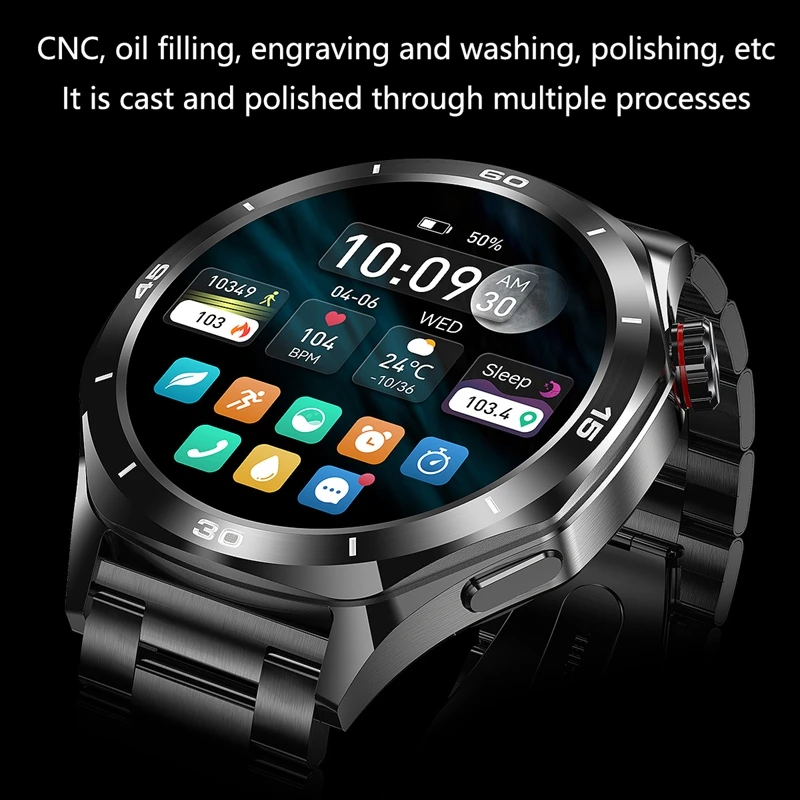 Фото Смарт-часы Lenovo Upgrade Watch с GPS, навигацией Google, NFC, HD-экраном, измерением пульса, функцией звонков, из титанового сплава, для подарка №2