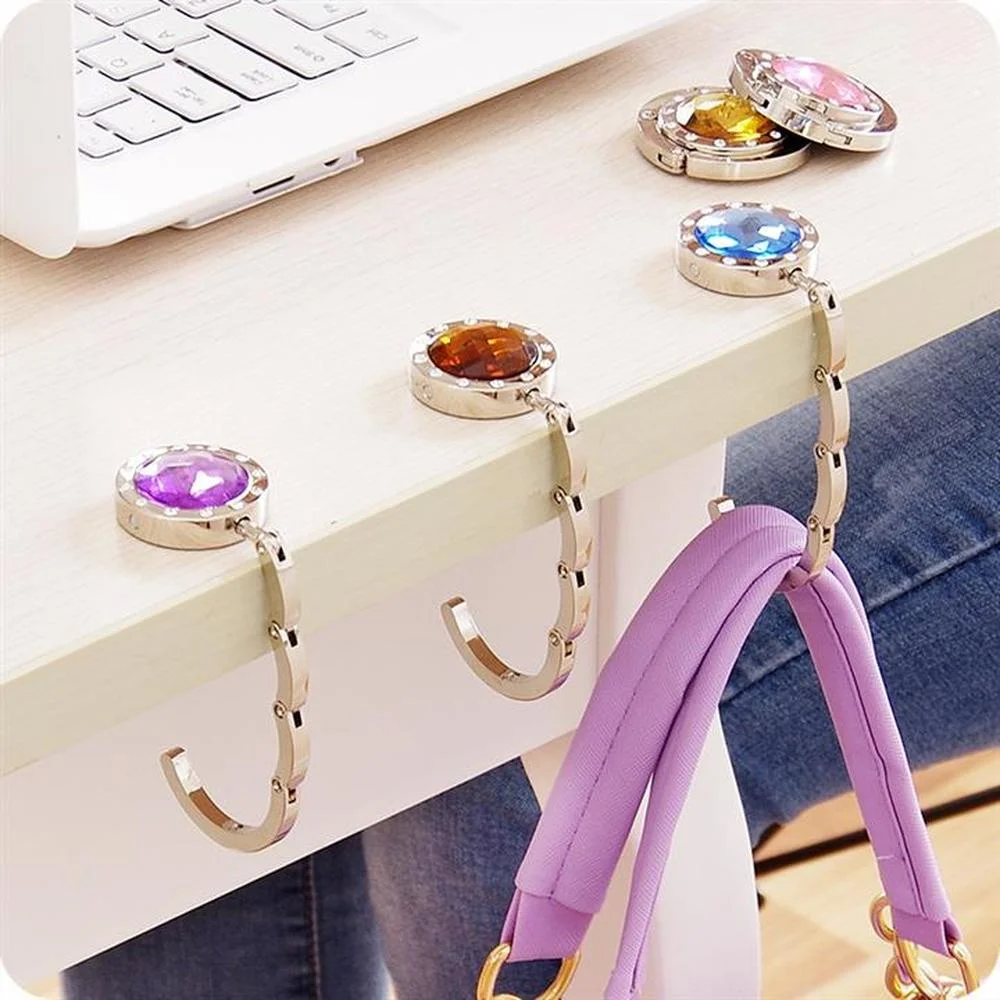 fashion bag holder handbag hanger folding hook holder portable key ring rack table hook hardware travel outdoor storage free global shipping