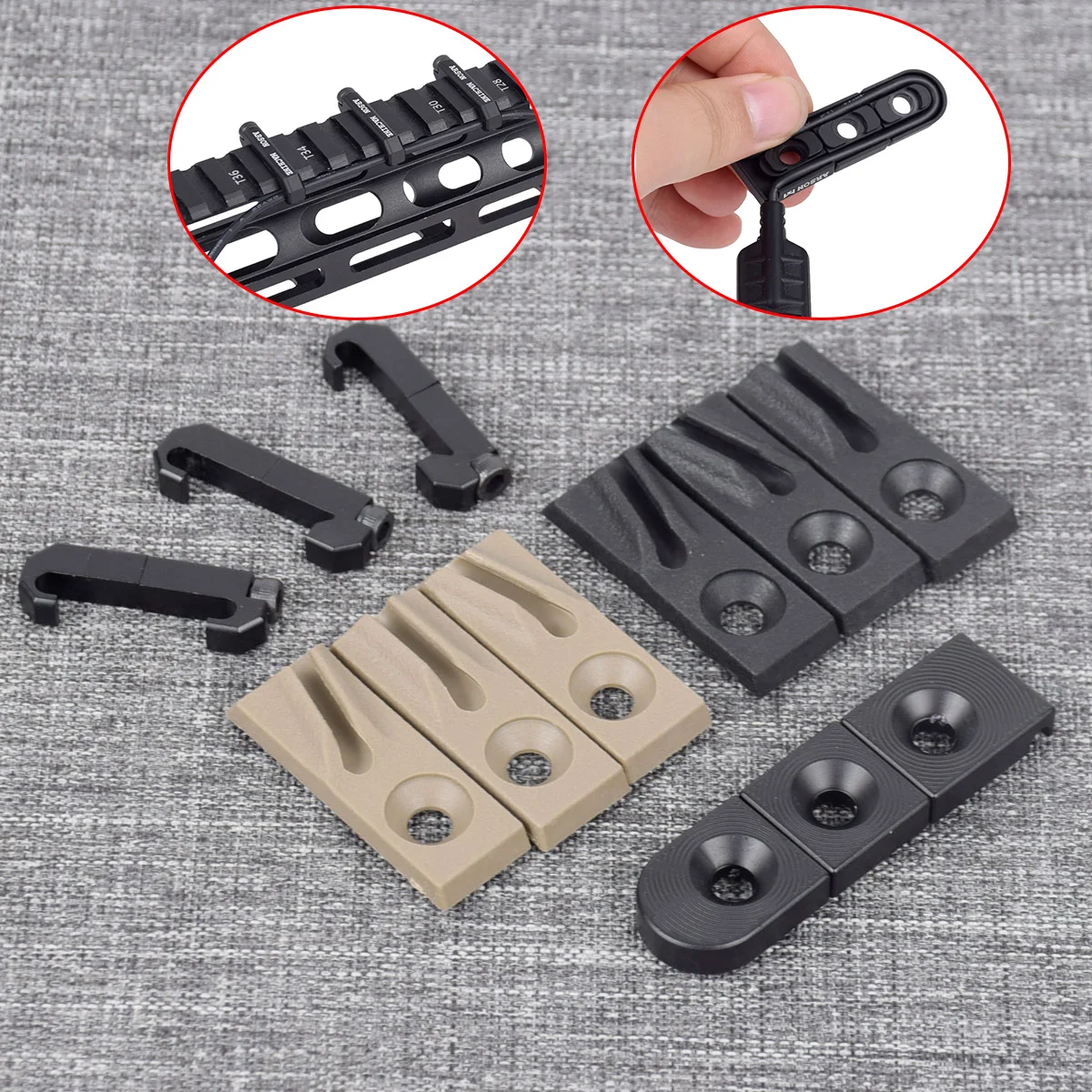 

Tactical 3PCS Arson Machine Cable Management MLOK WireGuide System For M300 M600 PEQ DBAL-A2 Weapon Flashlight Switch Cable Clip