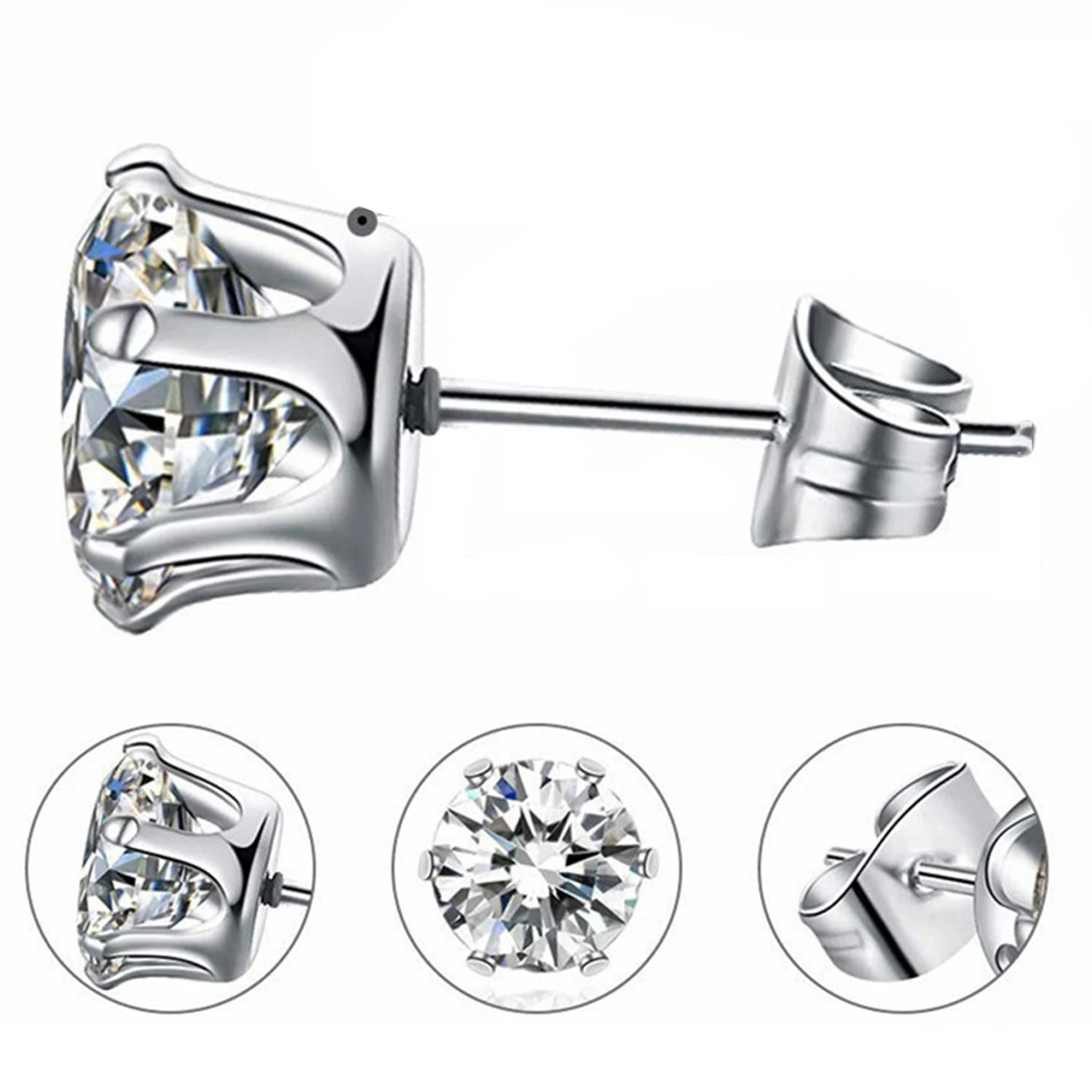 2 шт. женские серьги-гвоздики из титановой стали