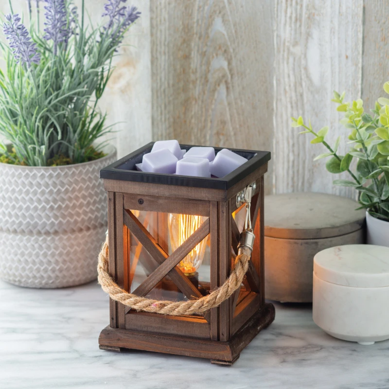 

Bulb Illumination Fragrance Warmer, Walnut and Rope