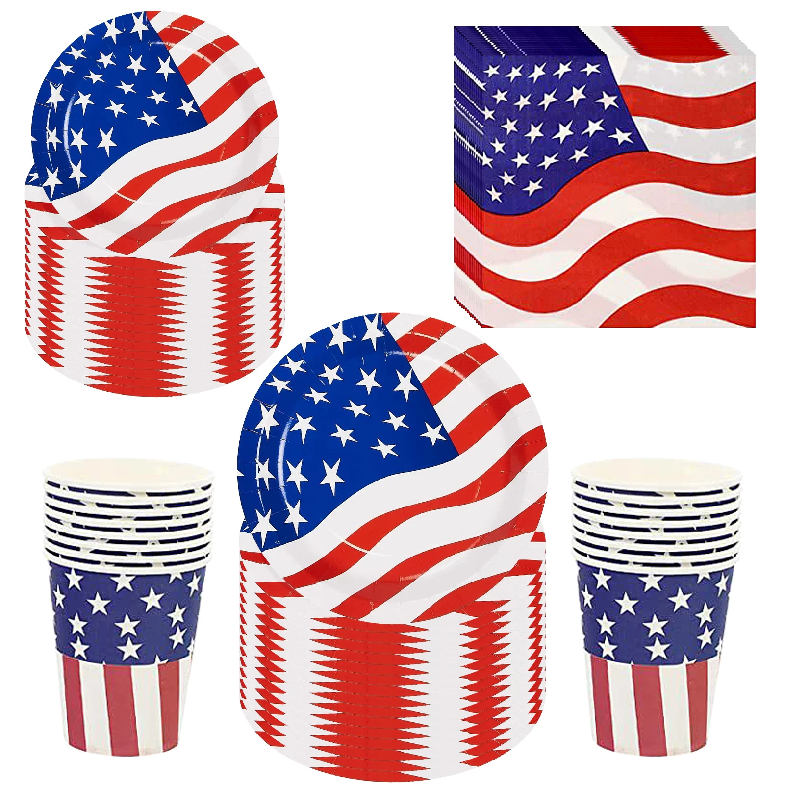 

American Flag Themed Party Cutlery American Flag Themed Independence Day Party Supplies Cutlery Set With Paper Plates Napkins