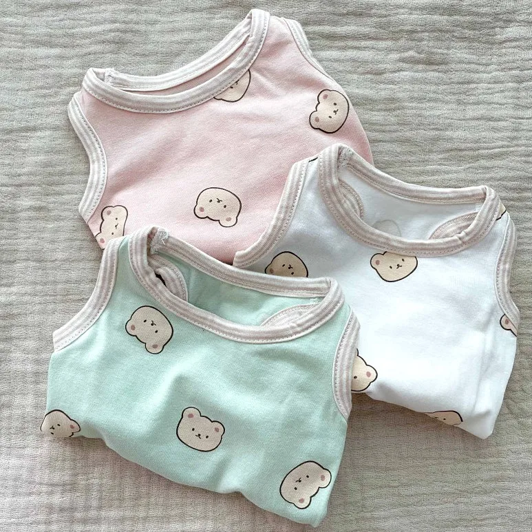 Cute Bear Print Summer Thin Dog Pet Clothes 220416052