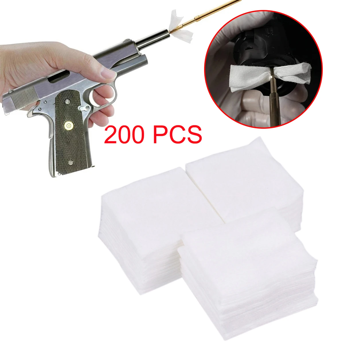 Тактические Патчи для чистки пистолета 200 шт. тряпочка средство из хлопка с