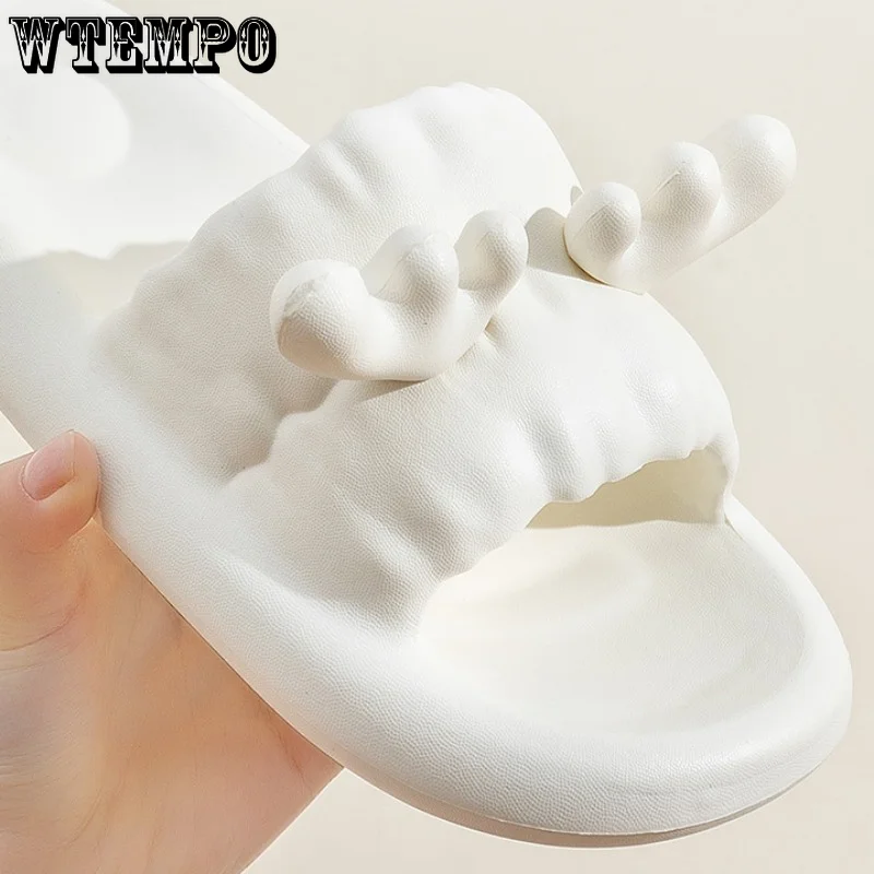 WTEMPO Cute Slippers Antlers Summer Women Anti-Slip Sandal Thick Bottom Bathroom Couple Shoes Soft EVA Beach Slides Wholesale