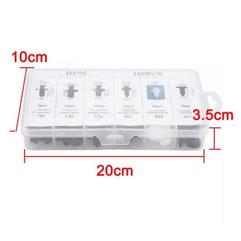 100Pc Auto Fastener Clip Car Retainer Trim Panel Clips for Hyundai IX35 IX45 Sonata Verna Solaris Elantra Tucson Mistra IX25 I30 |