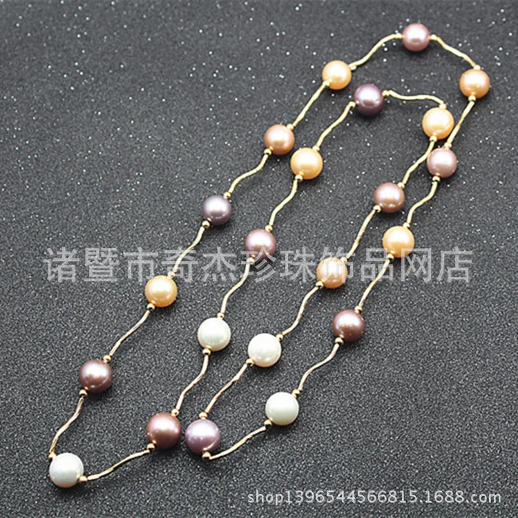 

Freshwater pearl necklace 10-11 mm long sweater chain pearl necklace