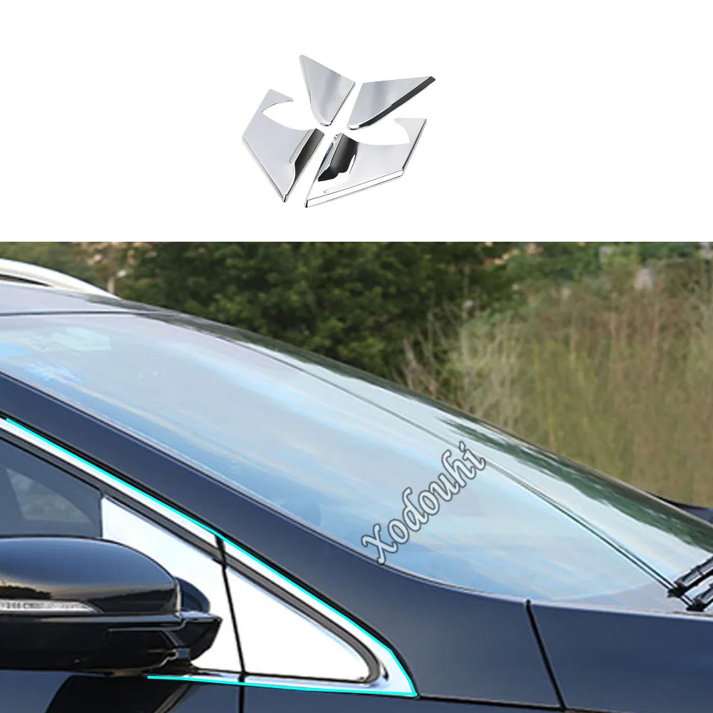 

For Ford Edge 2015 2016 2017 2018 2019 Car Cover Door Mirror Window Glass Front Side ABS Chrome Trim Triangle Auto Decoration