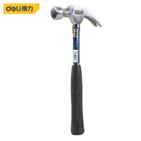 deli claw hammer woodworking nail puncher metal hammer iron hammer repair hand tools with steel pipe handle construction tools