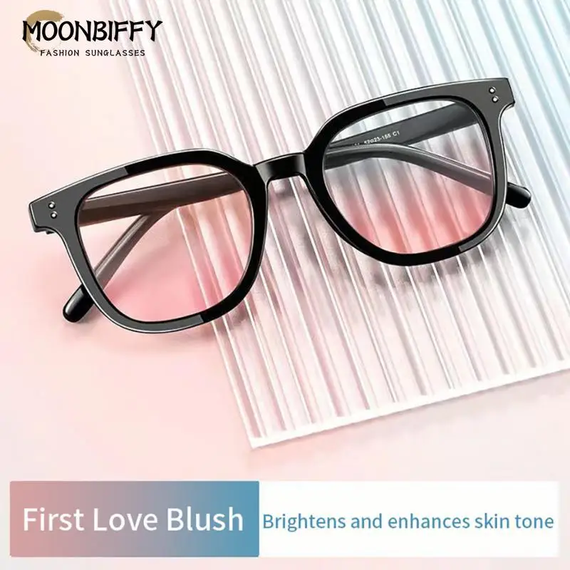 

Women Blush Gradient Glasses Fashion Face Decorative Sunglasses Girls Korean Style Cute Shades Eyewear Anti Blue Light UV400