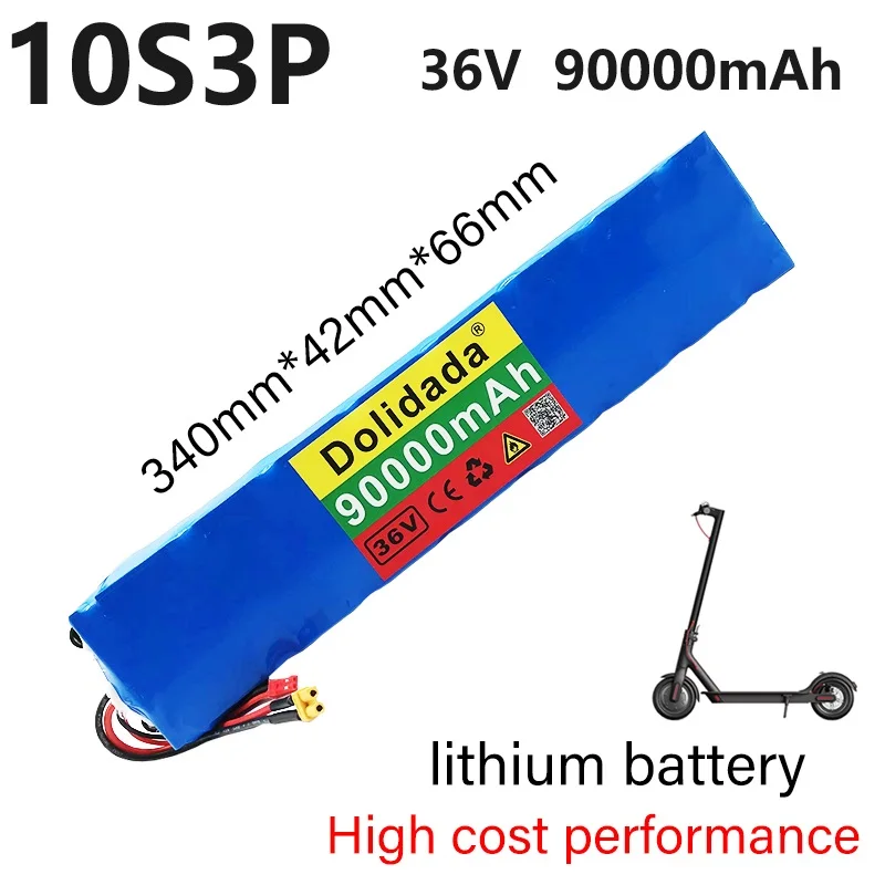 

Air Express 10S3P 36V 90000mAh 18650 Lithium-ion Rechargeable Battery Pack for Scooters, Electric Bicycles, Golf Carts, Etc