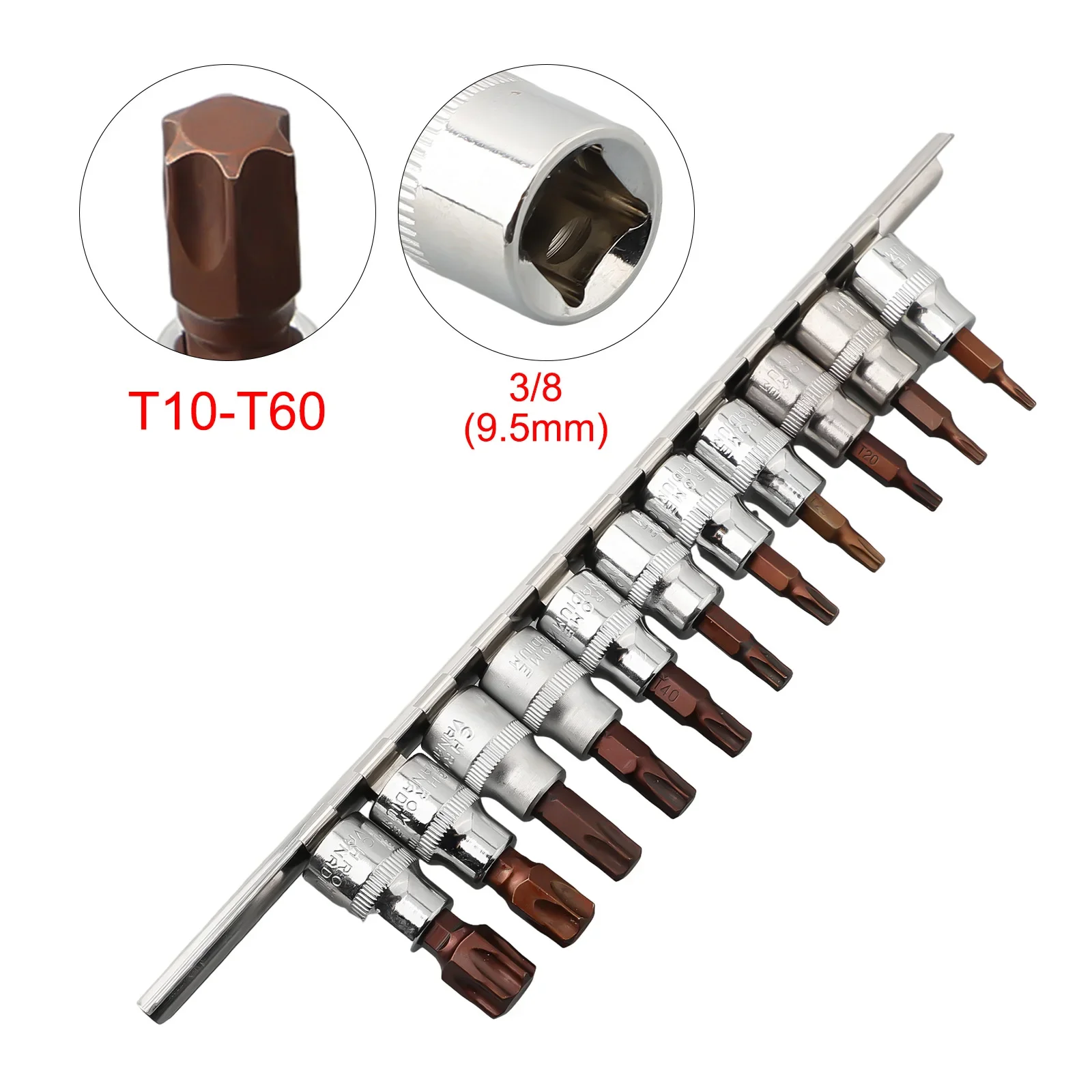 3/8 1/4 дюйма 11 шт./компл. набор бит Torx T10-T60 хром-ванадиевая сталь ручной инструмент