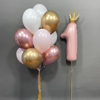 baby shower 1st birthday decorations one balloon first birthday pink blue crown number balloons birthday globos