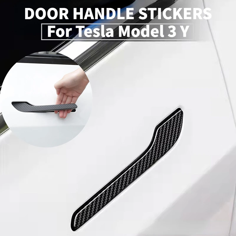 

Door Handle Sticker for Tesla Model 3 Y Door Protector Wrap Cover Paste Carbon Fiber ABS Material Car Modification Accessories