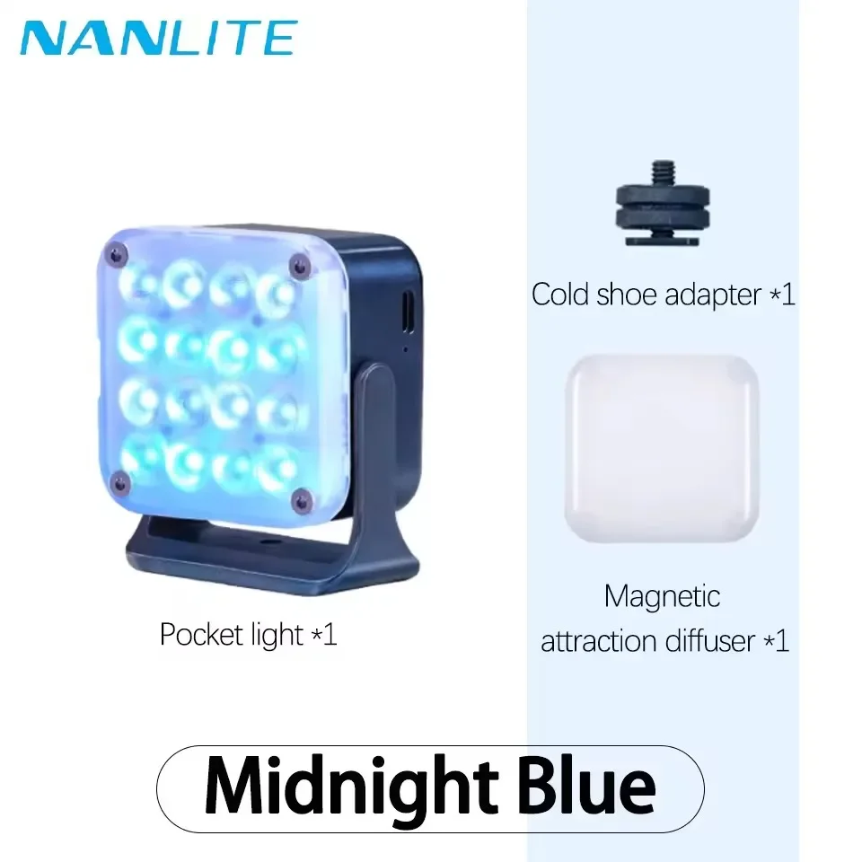 Фото Портативный полноцветный магнитный светодиодный мини-фонарь Nanlite Pico RGBW для фотосъемки, студийной и уличной съемки, а также для видеоблогов. №1