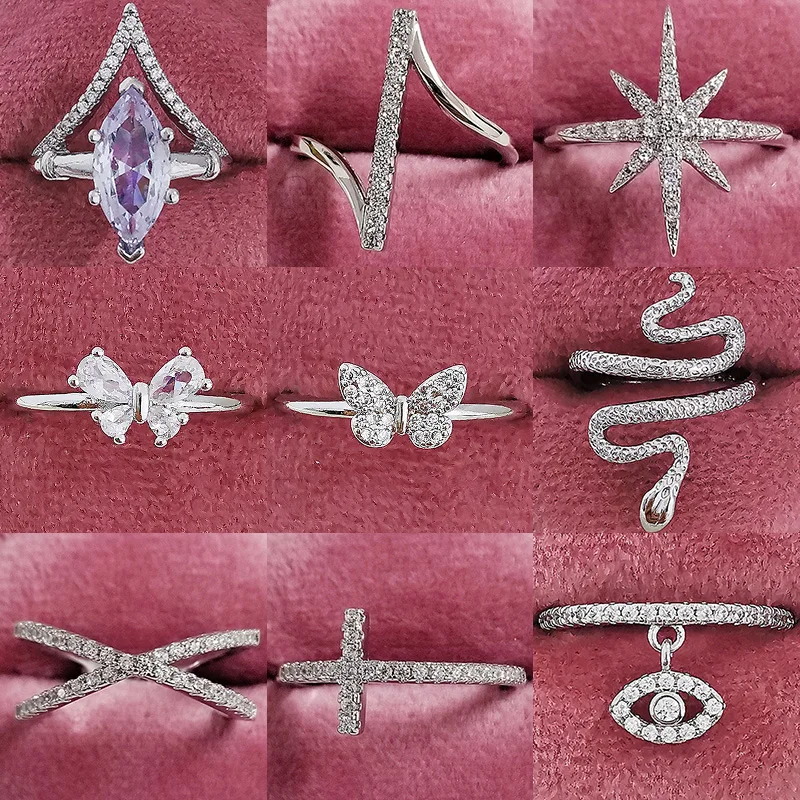 

2022New Snake Star Moon Trend Fashion Engagement Open Ring Finger for Wedding Women Love Lady Unsusual Jewelri Party Gifts Femme