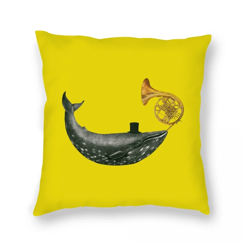 

Новинка, дизайнерская забавная Осенняя наволочка с рисунком оранжевого Кита, 2018