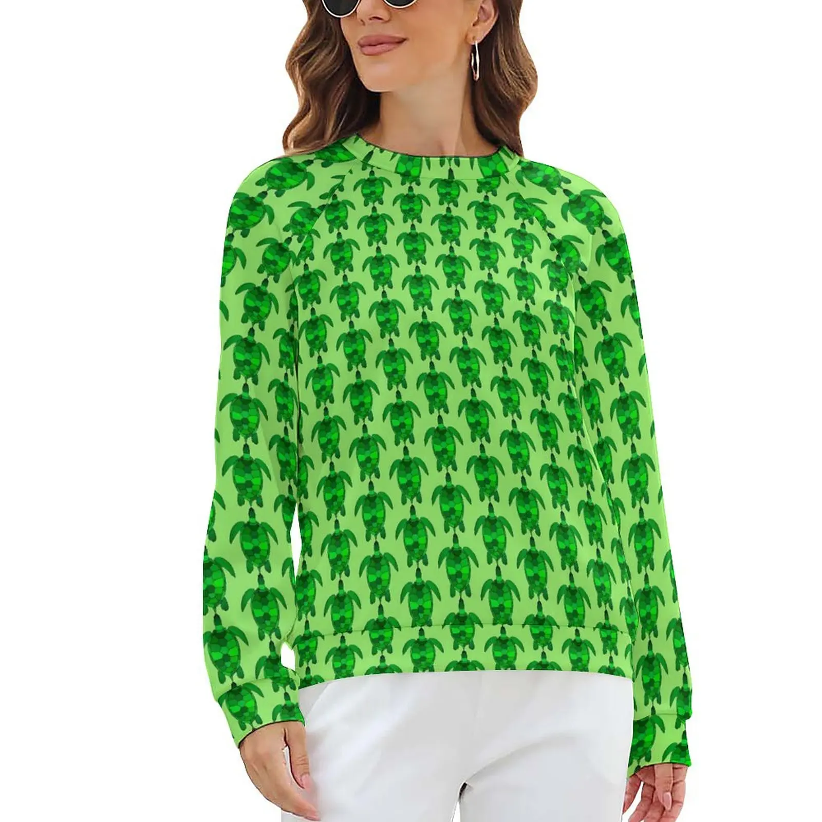 

Худи с длинным рукавом и принтом животных, в стиле оверсайз