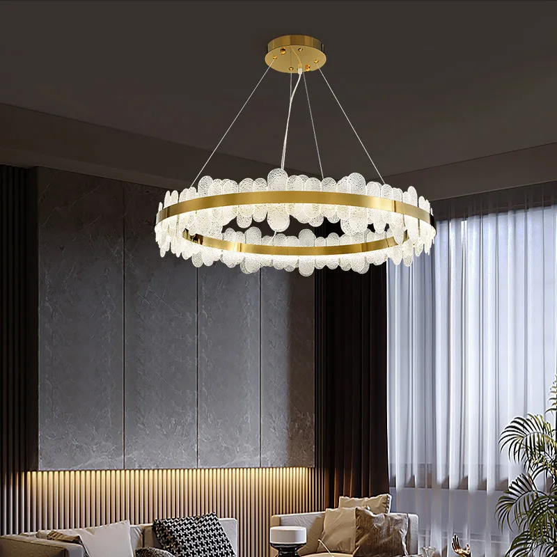 

LED Luxury Crystal Chandeliers Pendant Light Hanging Living Dining Room Restaurant Hotel Hall Home Decor Gold Lustre Luminaires