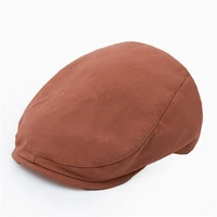 men simple newsboy hat solid color beret hat casual street caps unisex hemp wild flat cap for men spring summer hats