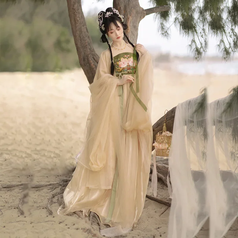NT173 Оригинальная женская рубашка Hanfu в стиле Тан с большими рукавами юбка Chebule на