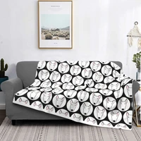 3d full fashion personality bull terrier dog bubble pattern flannel blanket home sofa decoration light bed cover