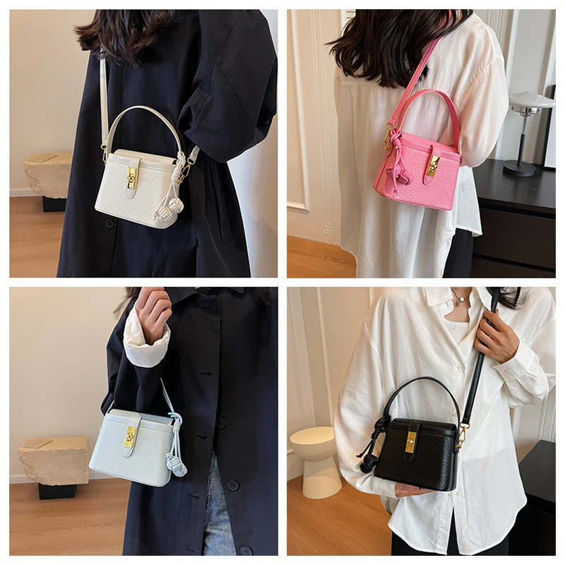 Temperament Bucket Bag Quality leather Women's Hot Sale In Summer Style Textured Shoulder Messenger Bag Simple Fashion Handbag