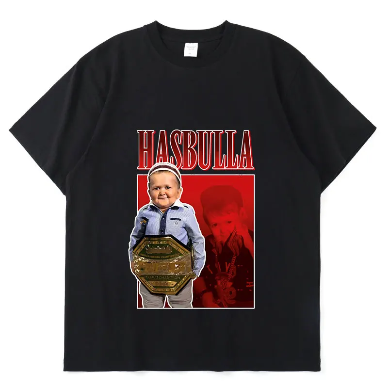 

Летняя свободная повседневная мужская футболка Hasbulla Fighting Meme, в стиле Хай-стрит, с японским веселым и уникальным принтом